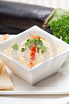 Moutabal baba ghanoush eggplant dip photo