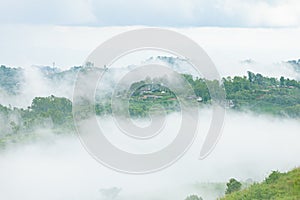 Moutain view and fog with rest home at Khao Kho