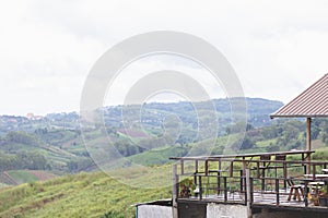 Moutain view and fog with rest home at Khao Kho