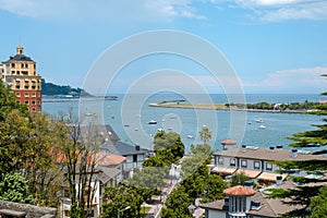 mouth of the Bidassoa river seen from Hondarribia