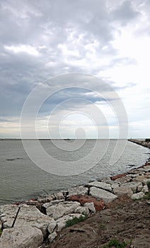 mouth of the Brenta river in the Veneto region in Italy during a