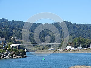 Mouth of the Chetco river, looking upriver from ocean