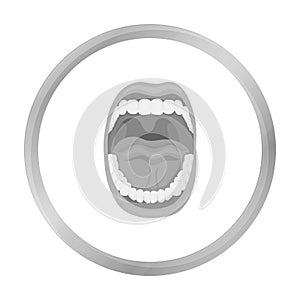 Mouth icon in monochrome style isolated on white background. Organs symbol stock vector illustration.