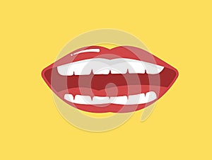 Mouth options with lips, tongue and teeth