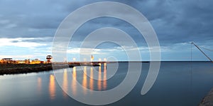 Mouth of the Rubicon river in Emilia Romagna in Italy photo