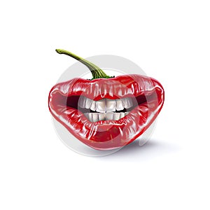 a mouth shaped like red pepper