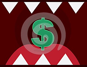 Mouth Sharp Teeth Dollar Sign