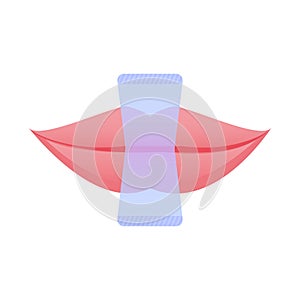 Mouth taping sleep strip over lips icon