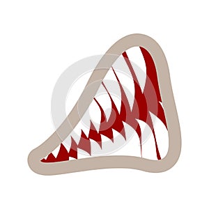 Mouth and teeth growl isolated. animal Jaws on white background