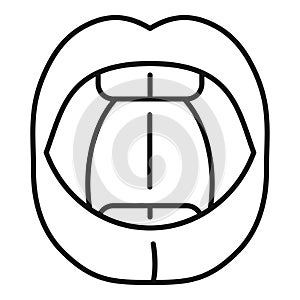 Mouth tongue exercise icon outline vector. Speech infancy