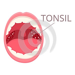 Mouth tonsillitis icon cartoon vector. Bacterial hygiene