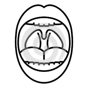 Mouth tonsillitis icon outline vector. Tonsil anatomy