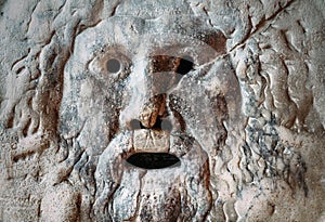 Mouth of Truth  Bocca della Verita marble mask in the Santa Maria in Cosmedin  basilica church in Rome.