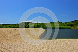 The mouth of the Veleka river at Sinemorets, Bulgaria