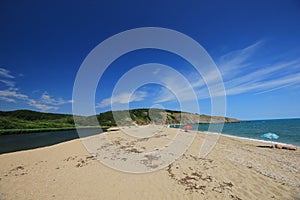 The mouth of the Veleka river at Sinemorets, Bulgaria