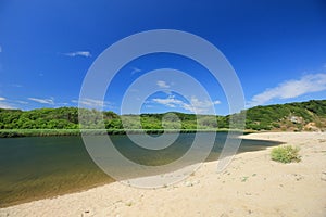 The mouth of the Veleka river at Sinemorets, Bulgaria