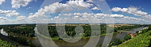 Mouth of the Vltava river in the river Elbe at Melnik