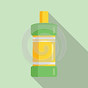 Mouthwash care icon flat vector. Dental wash