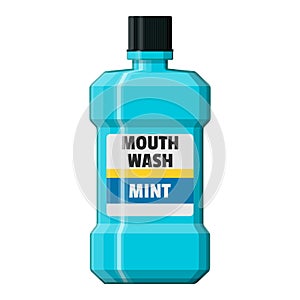 Mouthwash plastic bottle. Oralcare equipment.