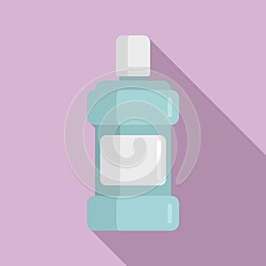 Mouthwash product icon flat vector. Tooth wash
