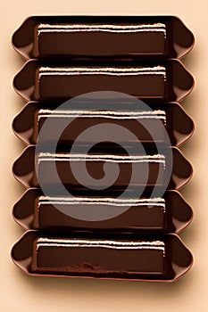 chocolate bars in a pack on a table