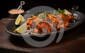 Mouthwatering Chicken Tikka Plating in Indian Restaurant