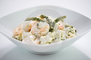 King Prawn Asparagus Risotto Dish