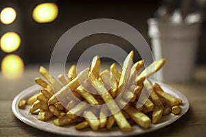 Mouthwatering display of crunchy french fries ready to be devoured