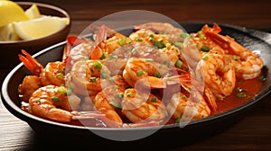 Mouthwatering garlic butter shrimp plate photo