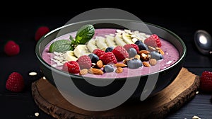 mouthwatering healthy food dark background photo