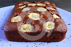 Mouthwatering Homemade Wholemeal Chocolate Banana Cake