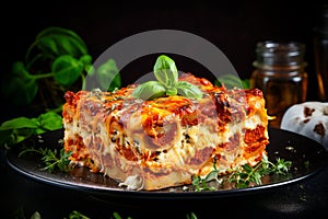 Mouthwatering Italian Lasagna - Perfect for Menus and Food Promotions. Copyspace