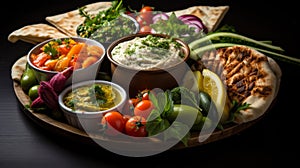 Mouthwatering Middle Eastern meze platter photo