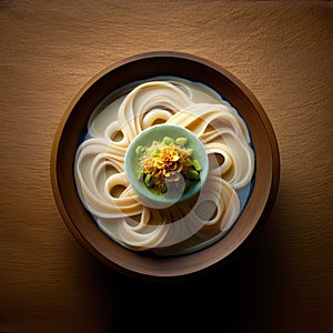 Mouthwatering Photography of sweet namagashi. Modern japanese food on Sleek Black Background. Generative Ai