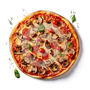 mouthwatering pizza, isolated on a clean white background. photo