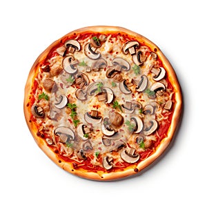 mouthwatering pizza, isolated on a clean white background. photo