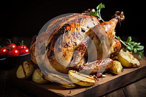 Mouthwatering Roast chicken grilled. Generate Ai