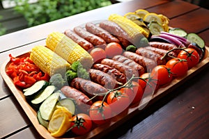 Mouthwatering Sausages bbq. Generate Ai photo