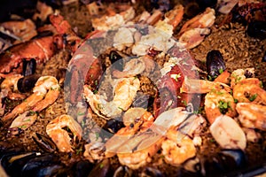 Mouthwatering Spanish seafood paella