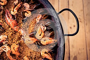 Mouthwatering Spanish seafood paella