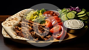 Mouthwatering Turkish shawarma platter photo