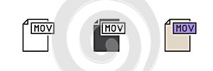 MOV file different style icon set
