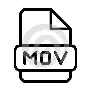 Mov File Icon. Type Files Sign outline symbol Design, Icons Format Type Data. Vector Illustration