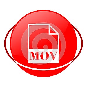 Mov file vector illustration, Red icon