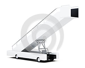 Movable boarding ramp isolated on a white background. 3d rendering