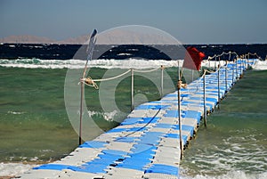 Movable jetty in a touristic resort. Sharm El Sheikh. Red sea, Egypt