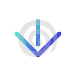 Move downward pixel perfect gradient linear ui icon