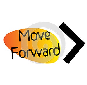 MOVE FORWARD stamp on white