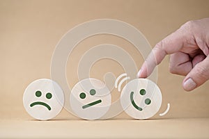 Move happy face into the row of feedback concept