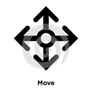 Move icon vector isolated on white background, logo concept of M